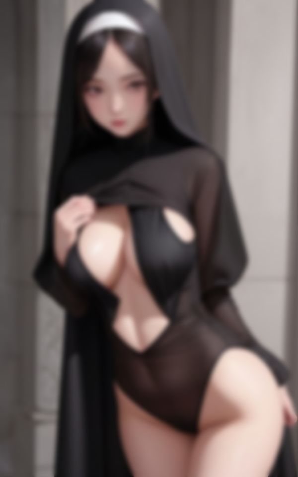 サンプル画像3:煩悩が止まらない淫乱人妻新人シスターが教会で…。(あくあAI) [d_424269]