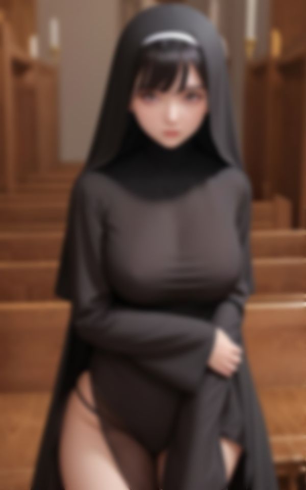 サンプル画像6:煩悩が止まらない淫乱人妻新人シスターが教会で…。(あくあAI) [d_424269]