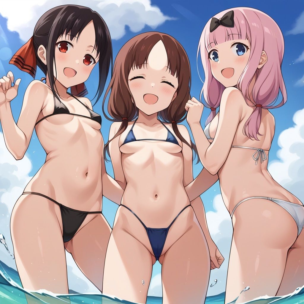 サンプル画像2:かぐや様生徒会ご一行の水着回(鮫島猛) [d_424289]