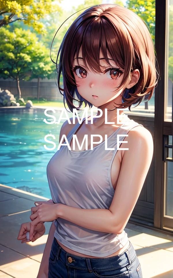 タンクトップ美女イラスト集のサンプル画像 6