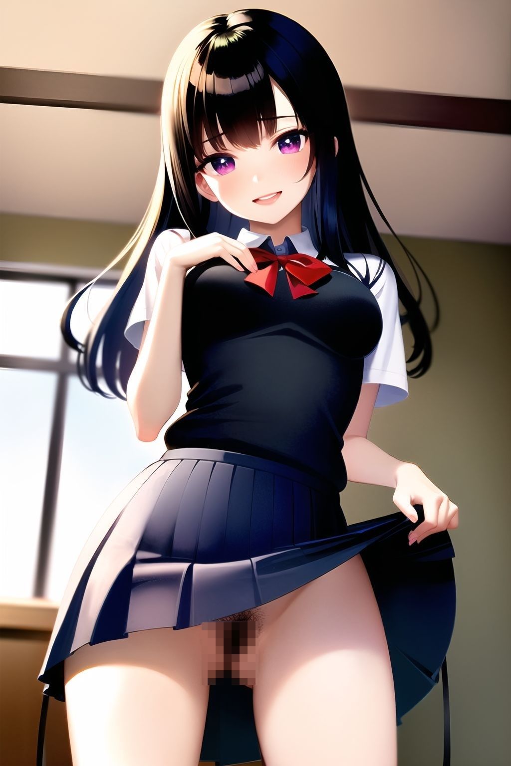 サンプル画像2:地元で有名な女子校に、透明人間になって潜入してみた ＃1(巨乳美女) [d_424377]