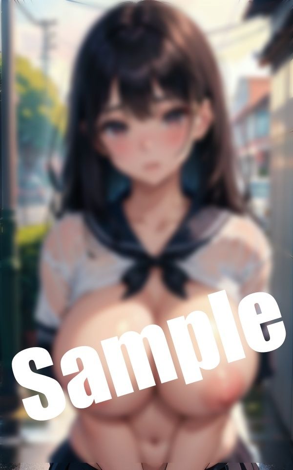 サンプル画像1:制服姿の巨乳美女が…屋外でおっぱいを大胆露出！(エロ見放題タイム) [d_424385]