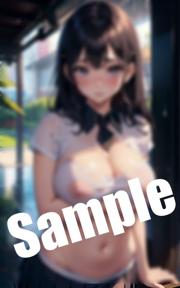 サンプル画像4:制服姿の巨乳美女が…屋外でおっぱいを大胆露出！(エロ見放題タイム) [d_424385]