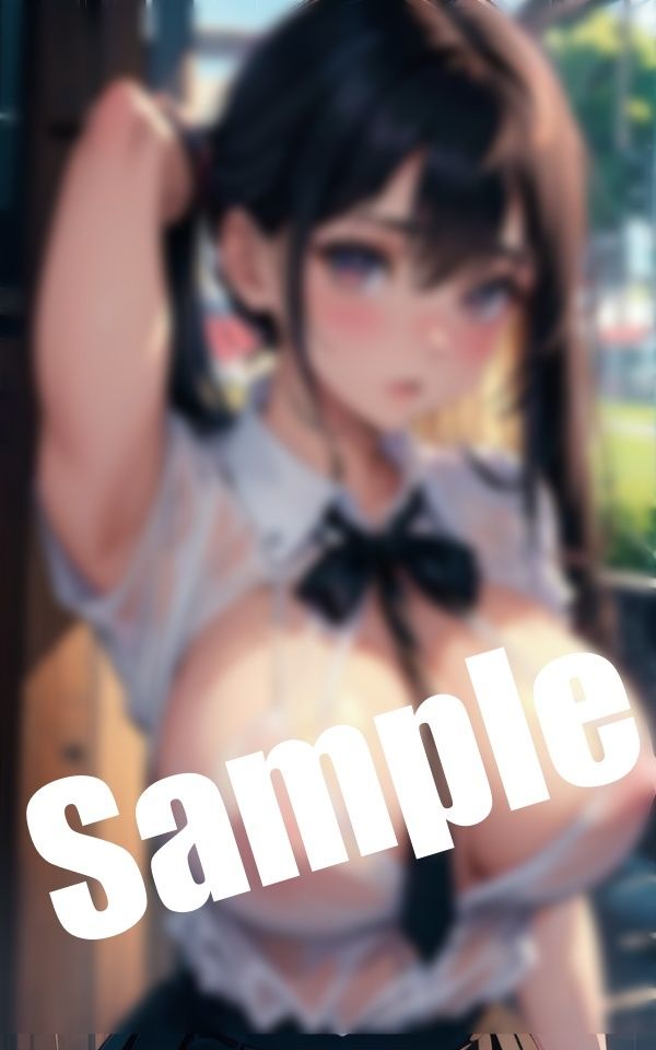 サンプル画像6:制服姿の巨乳美女が…屋外でおっぱいを大胆露出！(エロ見放題タイム) [d_424385]