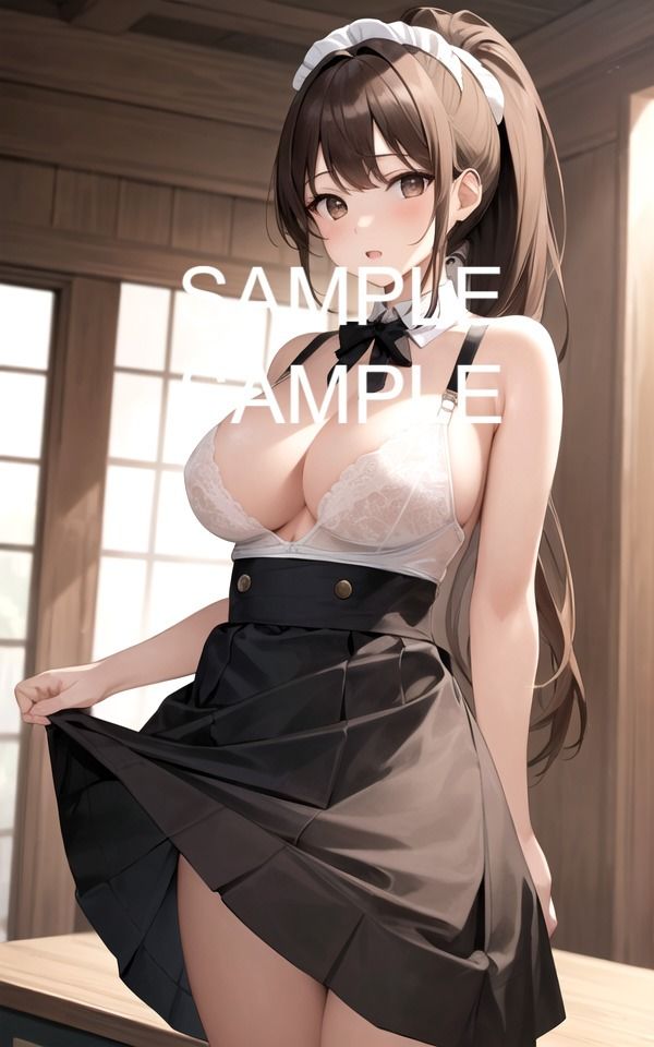 サンプル画像2:はだけたメイド服美女イラスト(ラテ) [d_424464]