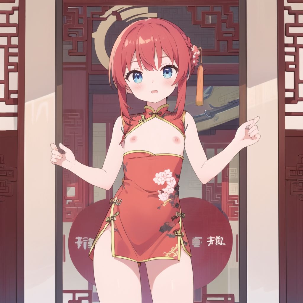 サンプル画像1:Vol_01_イラスト_貧乳_チャイナ_トップレス （500）(AI_ふぁんたすてぃっく（イラスト）) [d_424714]