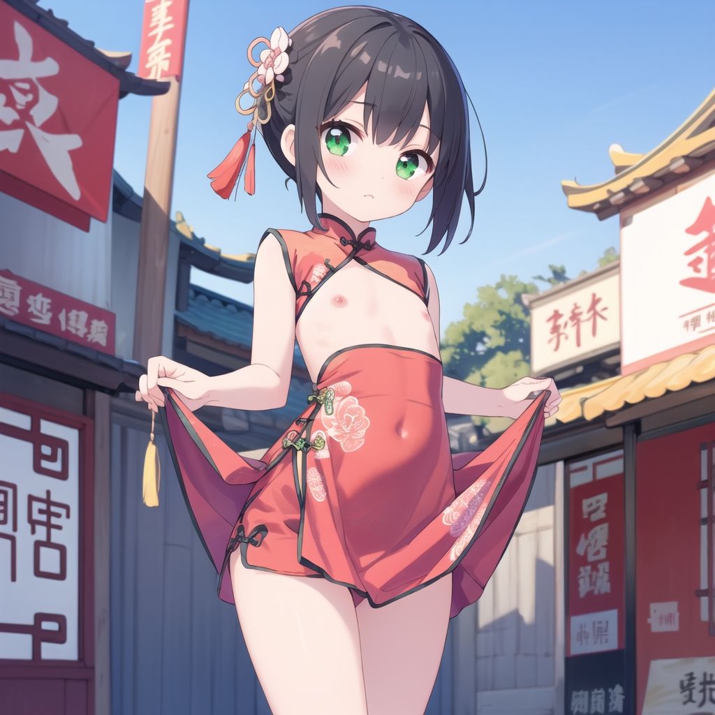 サンプル画像2:Vol_01_イラスト_貧乳_チャイナ_トップレス （500）(AI_ふぁんたすてぃっく（イラスト）) [d_424714]