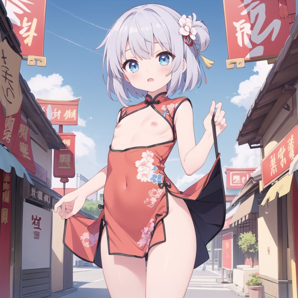 サンプル画像4:Vol_01_イラスト_貧乳_チャイナ_トップレス （500）(AI_ふぁんたすてぃっく（イラスト）) [d_424714]