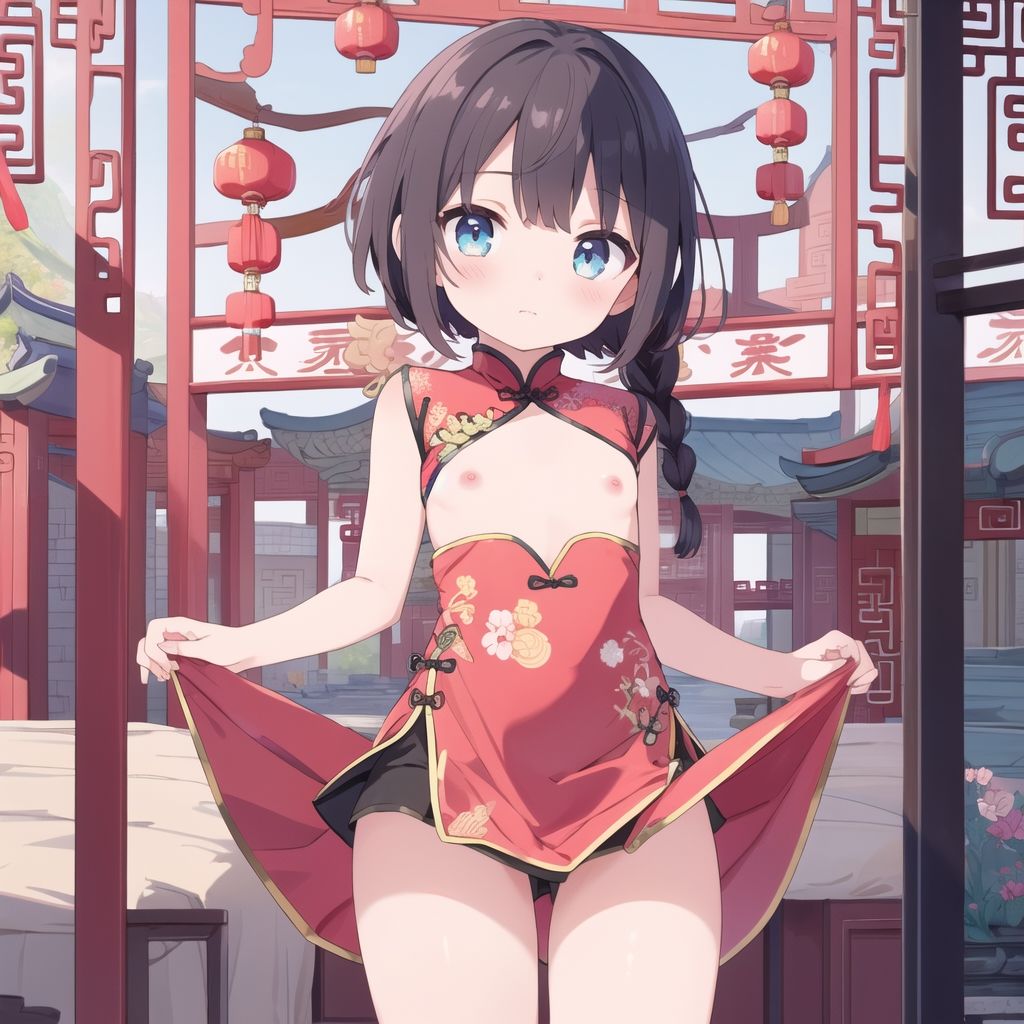 サンプル画像5:Vol_01_イラスト_貧乳_チャイナ_トップレス （500）(AI_ふぁんたすてぃっく（イラスト）) [d_424714]