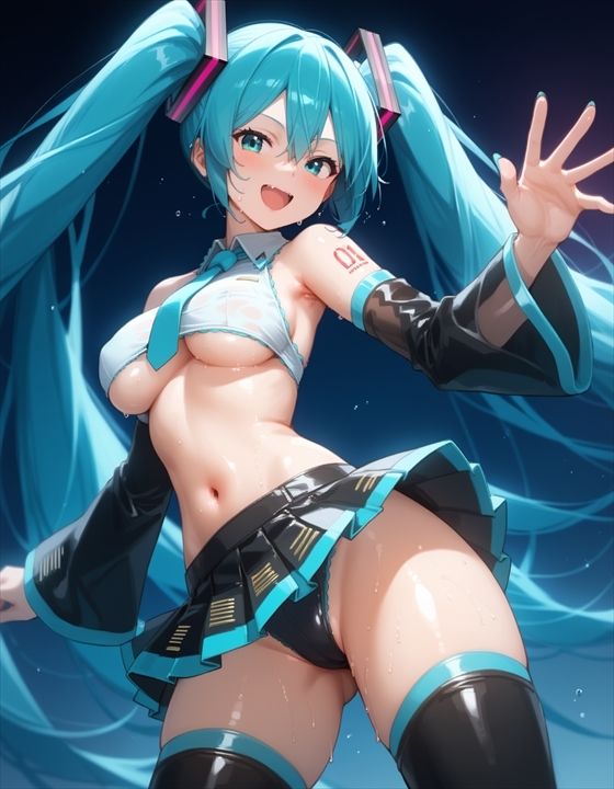 サンプル画像1:「青髪の歌姫と熱い夜」 禁断のプライベートショー(絵空事組合) [d_424752]