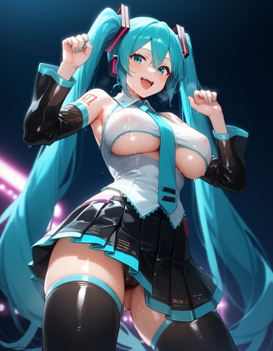 サンプル画像2:「青髪の歌姫と熱い夜」 禁断のプライベートショー(絵空事組合) [d_424752]