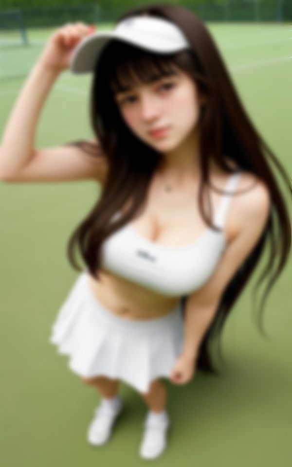 サンプル画像1:Hなユニフォームで男を挑発するテニサーの淫乱姫激写画像集(スーパーAI) [d_424846]