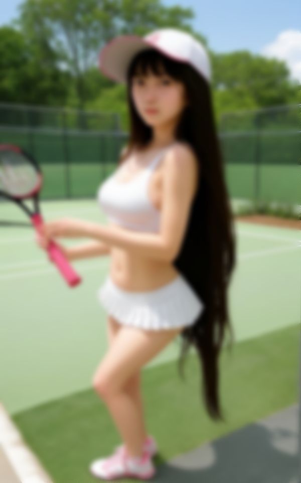 サンプル画像4:Hなユニフォームで男を挑発するテニサーの淫乱姫激写画像集(スーパーAI) [d_424846]