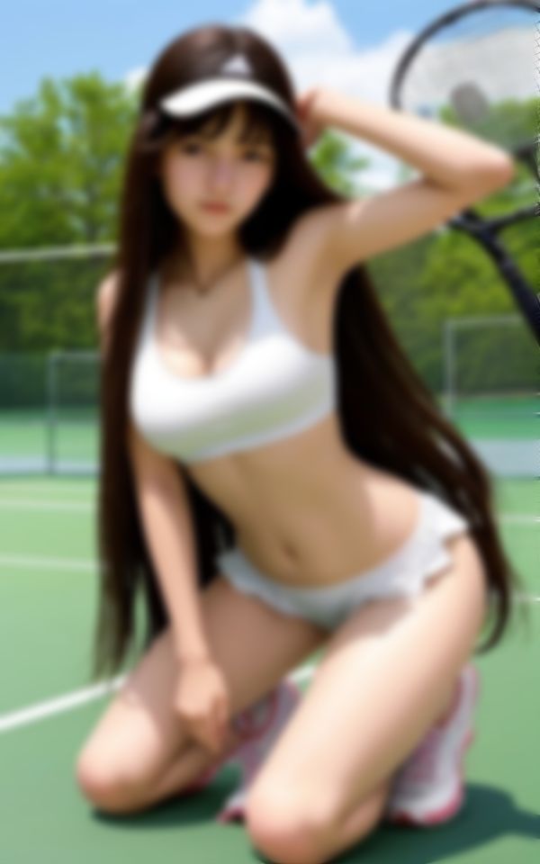 サンプル画像6:Hなユニフォームで男を挑発するテニサーの淫乱姫激写画像集(スーパーAI) [d_424846]
