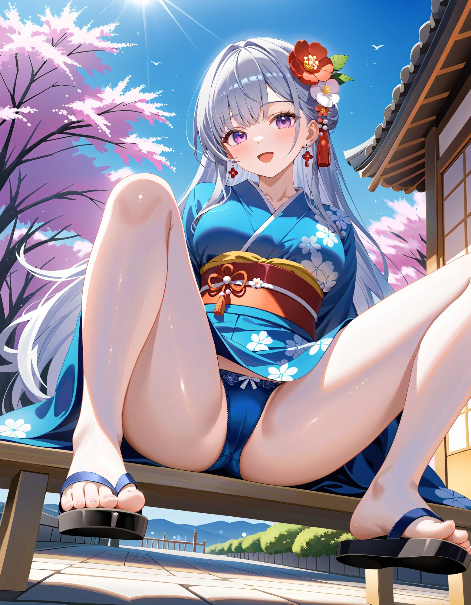 サンプル画像2:浴衣で座ってパンチラ3(D.P.H.) [d_424871]