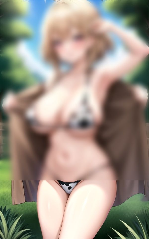 サンプル画像1:【萌女】牛さん水着で露出〜モーモー乳〜(妄想発射倶楽部) [d_424891]