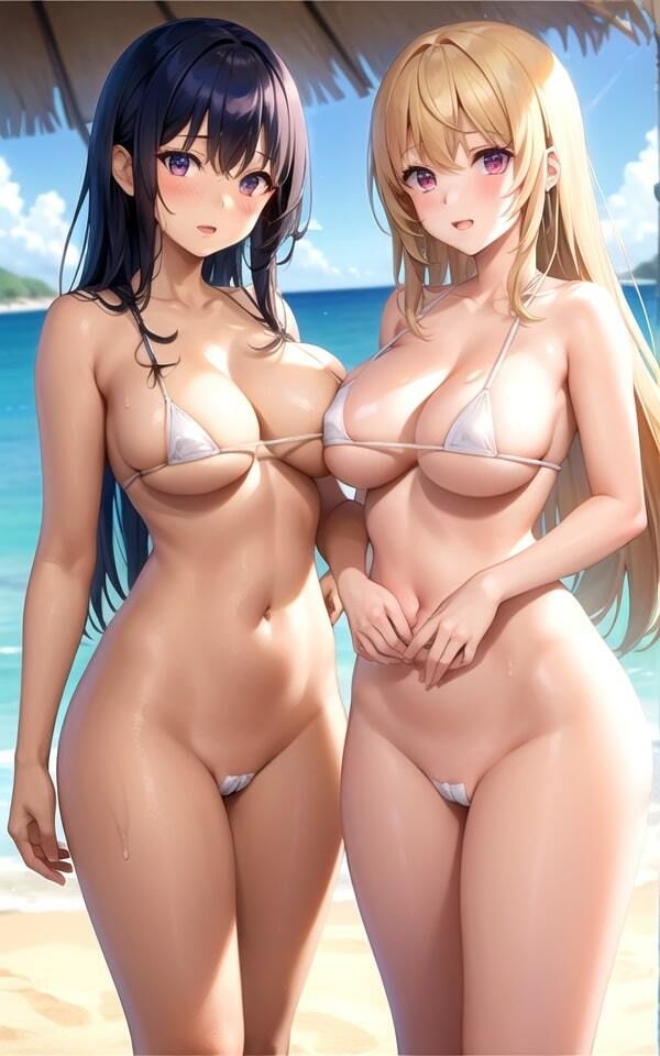 サンプル画像1:ビーチで出会った素敵なお姉さんたちに(AIjapan) [d_424896]