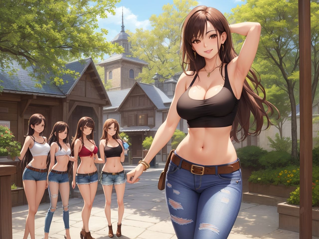 サンプル画像4:集う美女たち〜AIイラスト集〜(くりきんとん) [d_425050]