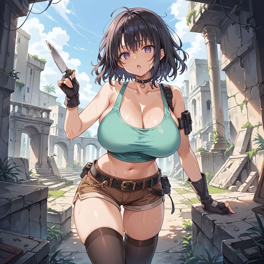 サンプル画像1:巨乳少女は触手に勝てない［AIイラスト集Vol.04］(巨乳少女は触手に勝てない) [d_425290]