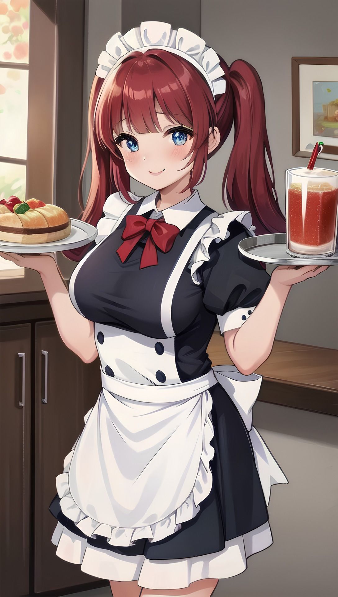 サンプル画像1:赤髪ツインテのメイド(パイりあ) [d_425309]