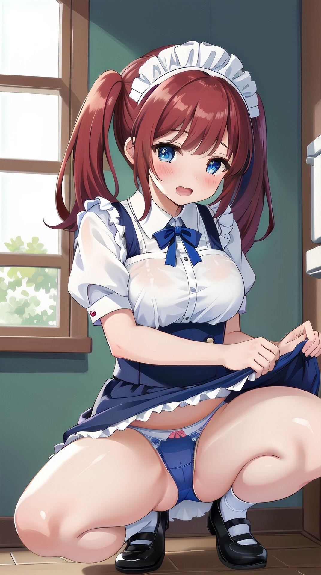 サンプル画像2:赤髪ツインテのメイド(パイりあ) [d_425309]