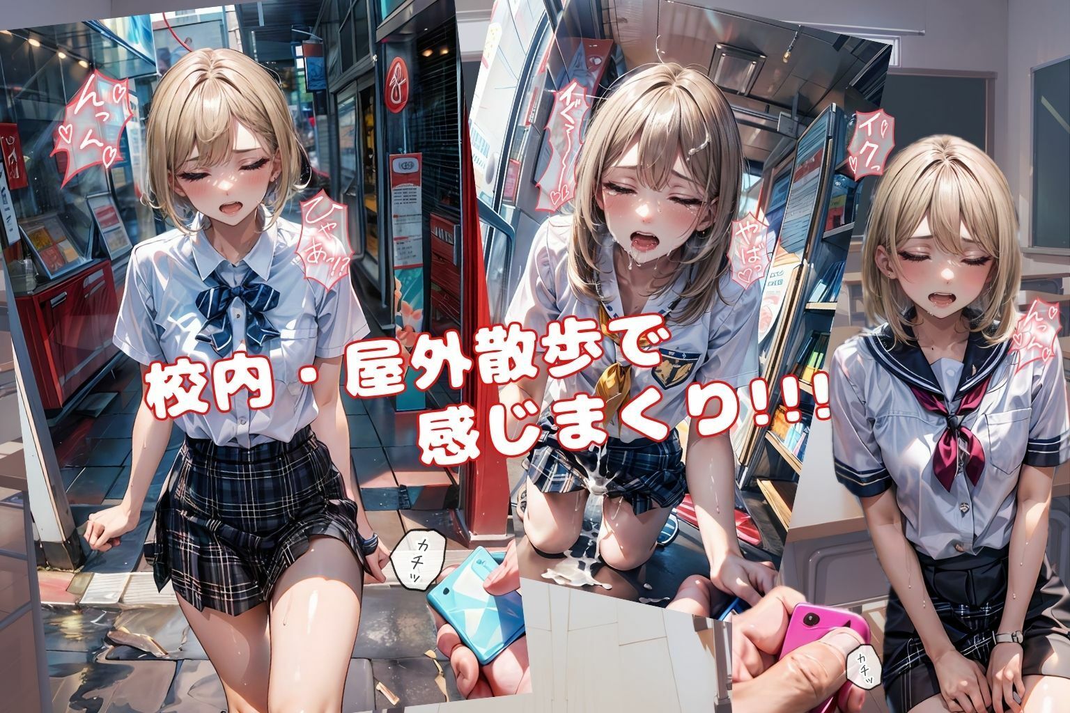 サンプル画像3:幼馴染に羞恥プレイを頼んだら・・・ リモバイ校内散歩でイキまくった話(みるくりんぐ) [d_425452]