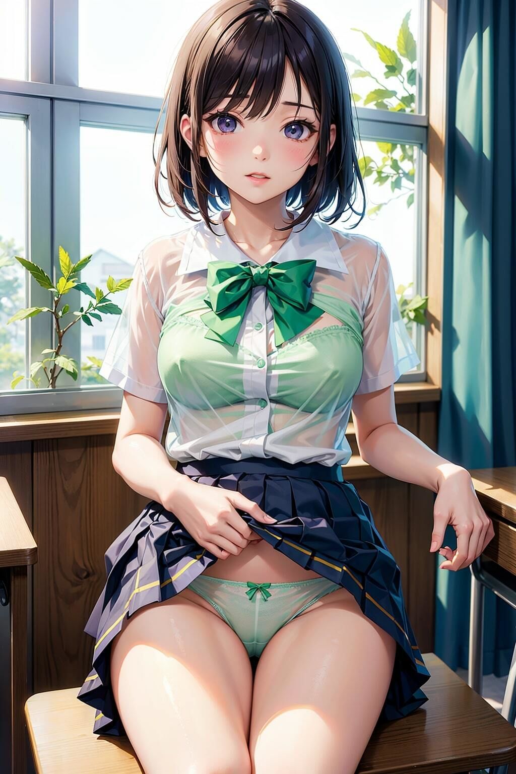 サンプル画像1:女子校生の今日のパンツ(AI@アニメ美女倶楽部) [d_425610]