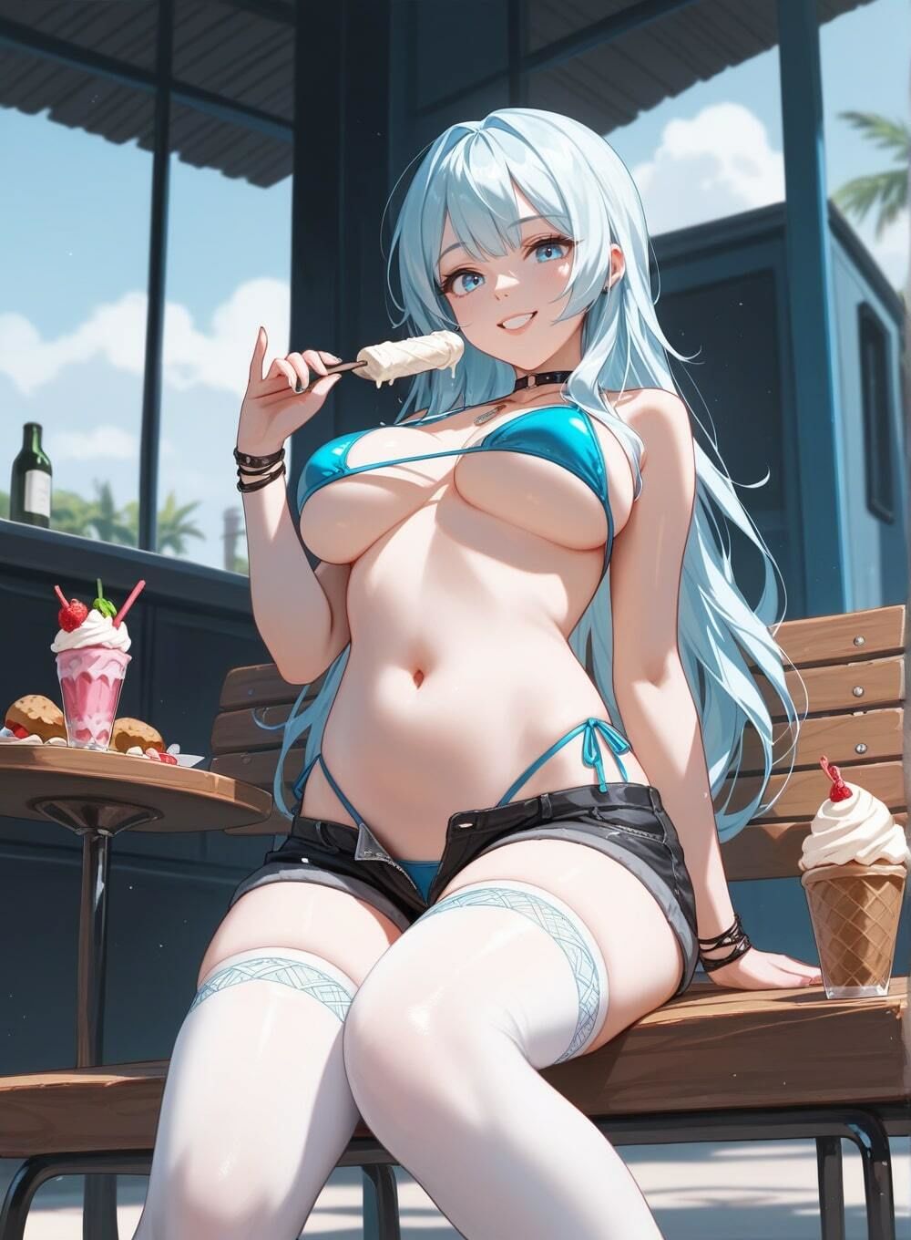 サンプル画像5:アソコが溶けるエッチなアイス？食べ終わるまでガマンできる？(えちねこ) [d_425670]