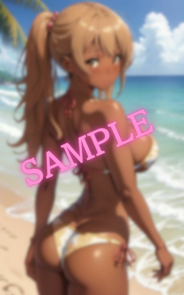 サンプル画像4:ビーチを楽しむ黒ギャルの夏休み(丸見えクラブ) [d_425873]