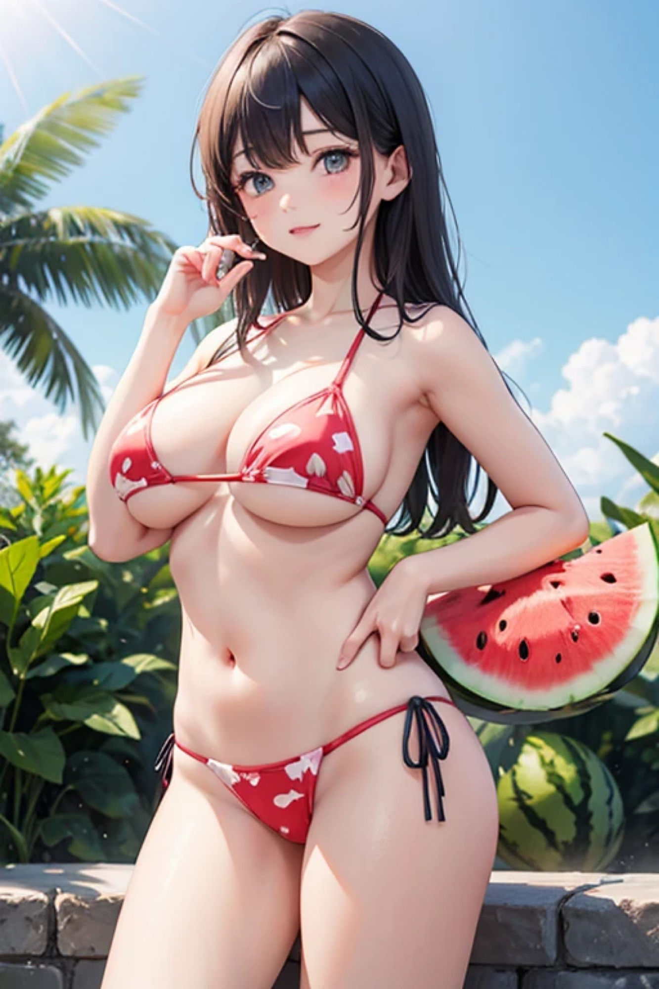 サンプル画像2:スイカ柄ビキニのアレやコレ(rweb324) [d_426001]