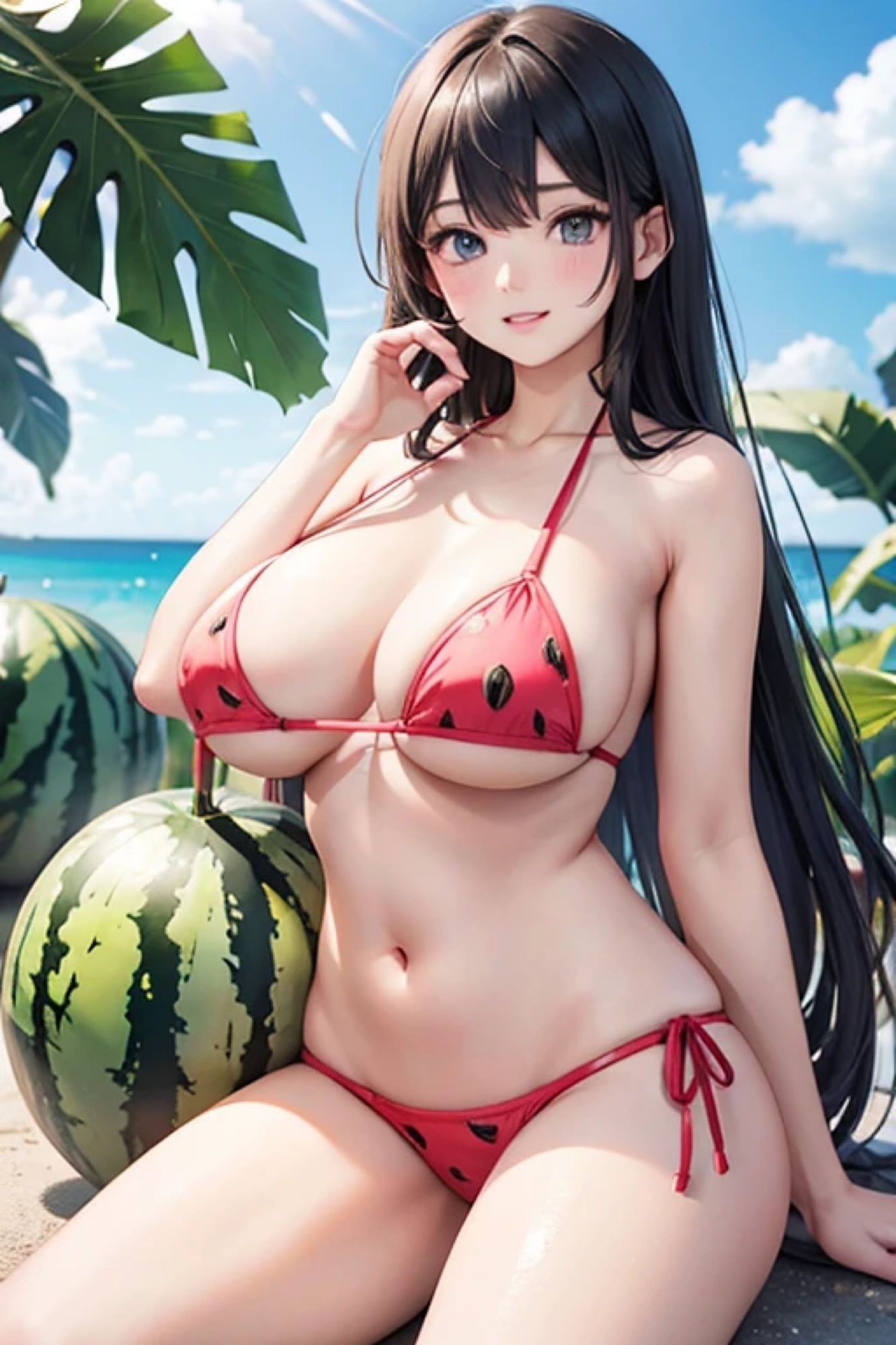 サンプル画像4:スイカ柄ビキニのアレやコレ(rweb324) [d_426001]