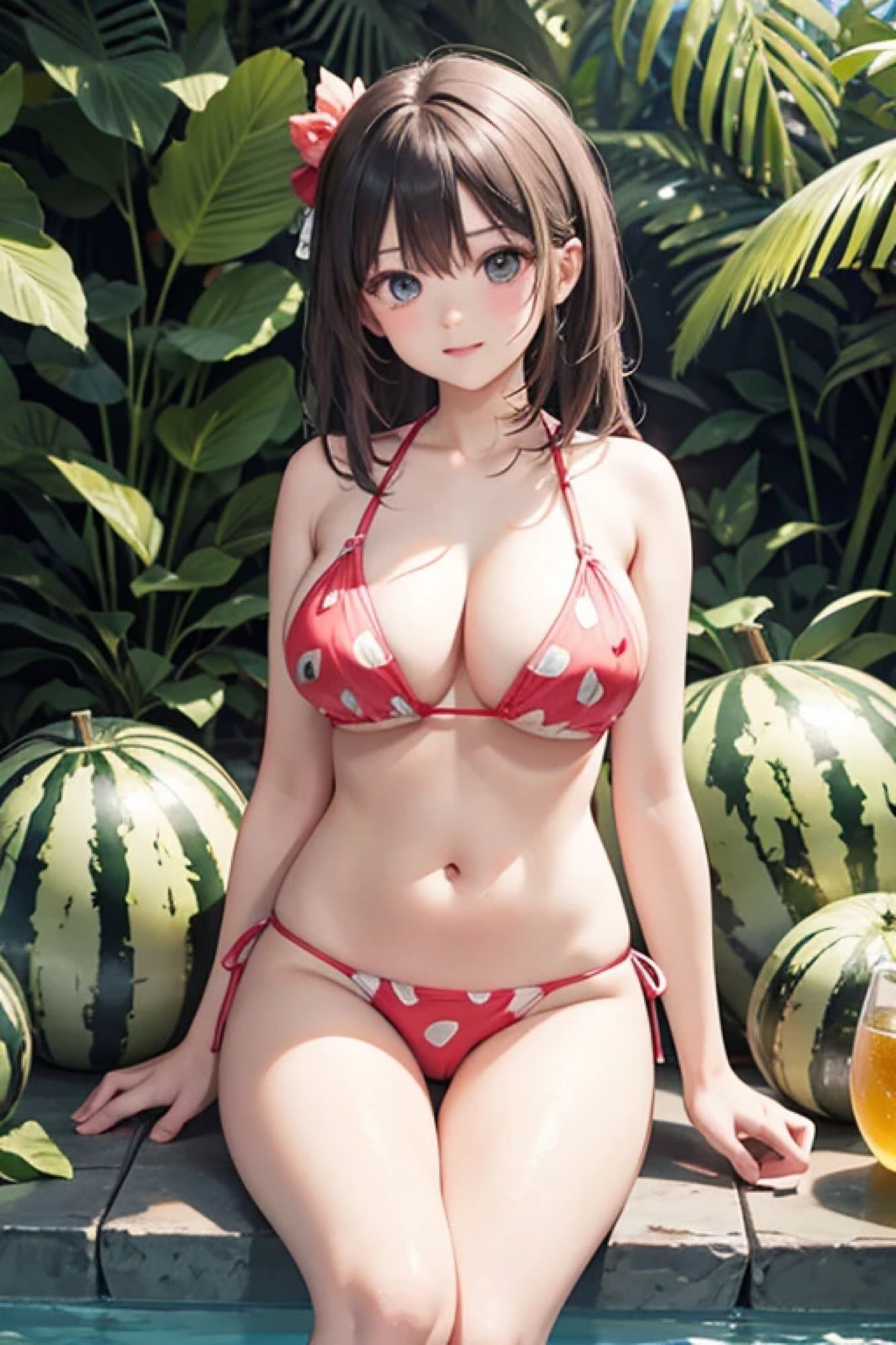 サンプル画像5:スイカ柄ビキニのアレやコレ(rweb324) [d_426001]