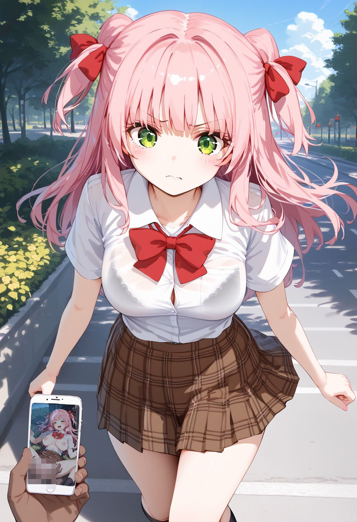 サンプル画像5:お回しH寄集CG集500枚（2）ピンク髪（車内で学生服・倉庫でメイド服）・公園にいつもいる体操兄弟による○○者（白咲陽菜・白咲恋奈・川花美青）一部台詞有(enano) [d_426170]