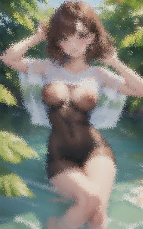 サンプル画像5:スケスケピンク乳首(美女のRAKUEN) [d_426218]