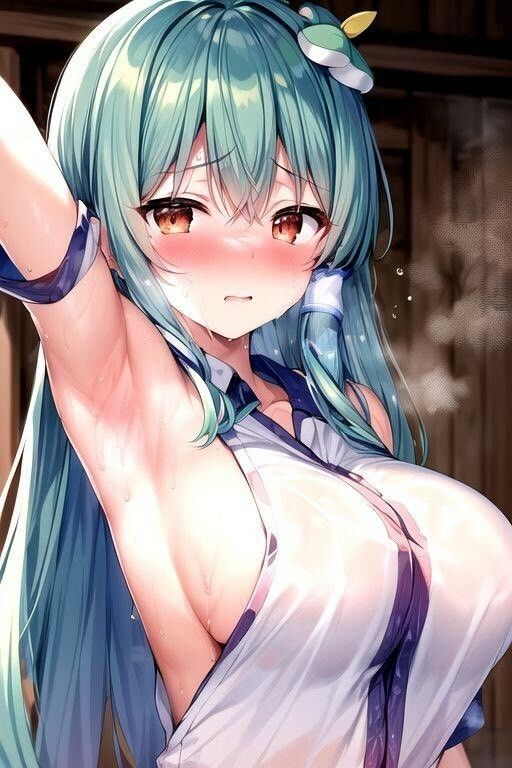 サンプル画像2:汗まみれ早苗の脇・乳・SEX(わたあめ) [d_426248]