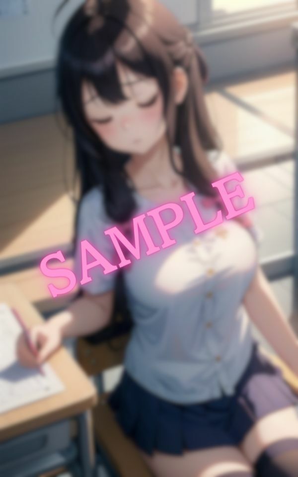 サンプル画像2:居眠りしている巨乳美少女の厳選画像集(AIラブ3) [d_426286]