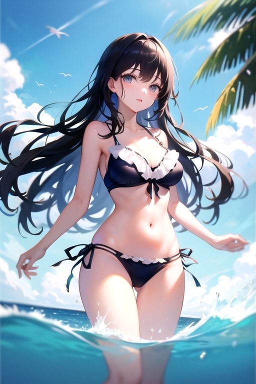 サンプル画像4:アイドル系 水着イラスト作品集(mirAI工房) [d_426353]