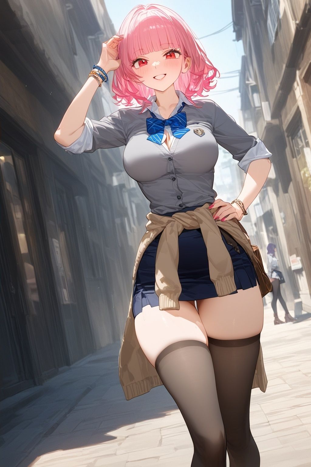 サンプル画像6:60キャラ 制服→バニーガールコス 即オチ2コマ(事務びーむ) [d_426827]