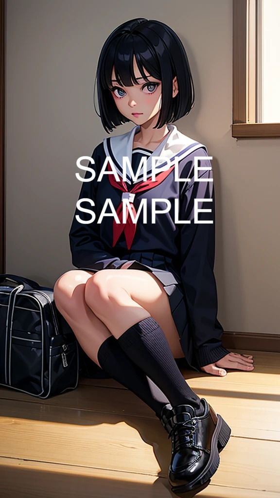 サンプル画像2:セーラー服美女のイラスト集(ラテ) [d_426854]