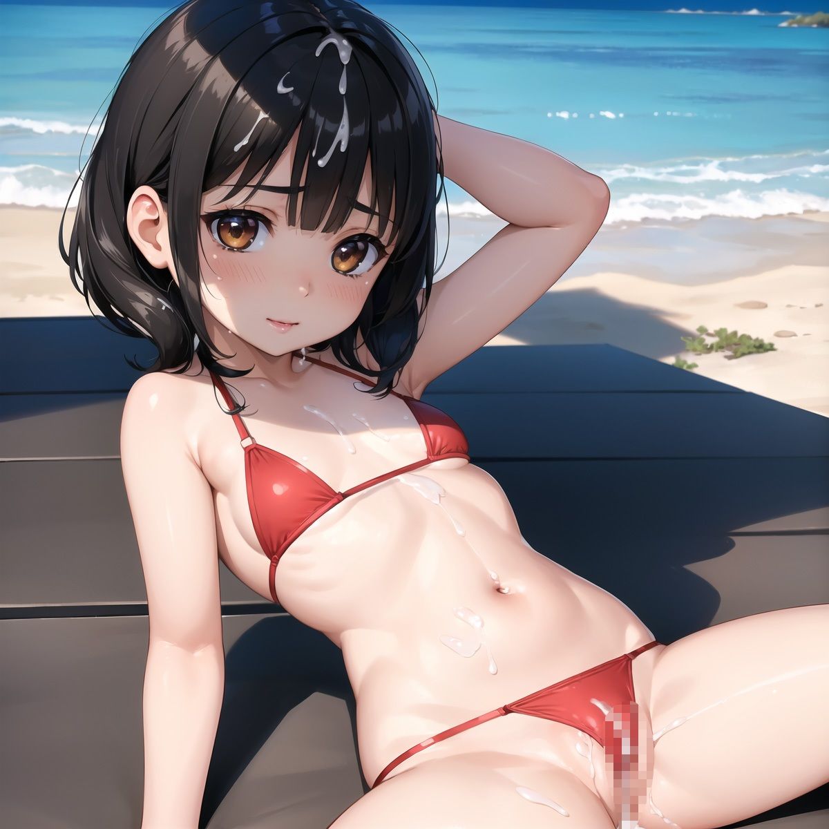 サンプル画像2:ち○さいあの娘とビーチでXX画像集part2(たらこ祭り) [d_427019]