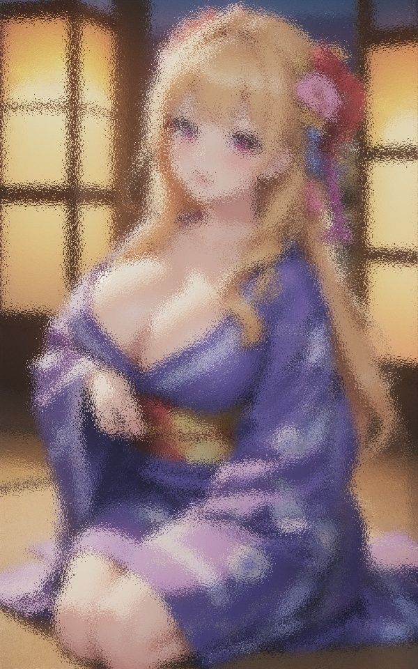 サンプル画像2:浴衣美人 溢れる巨乳(happyAI) [d_427056]