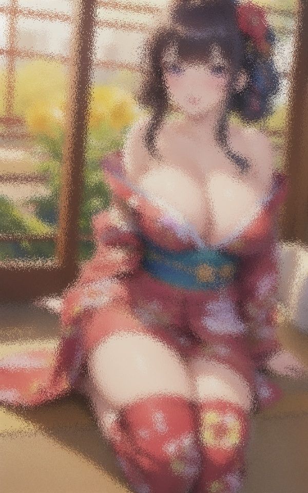 サンプル画像4:浴衣美人 溢れる巨乳(happyAI) [d_427056]