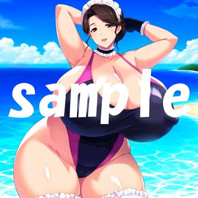 サンプル画像1:爆乳メイドビーチ(ムチムチの楽園) [d_427188]