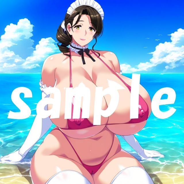 サンプル画像2:爆乳メイドビーチ(ムチムチの楽園) [d_427188]