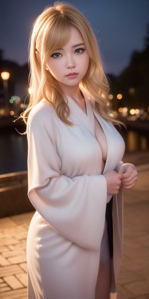 サンプル画像1:金髪ブルーカラコンのギャルの彼女ができたので浴衣で花火大会に行ったんだが・・・パート1:着こなしはよくわからないけどとにかく色っぽい(カオスクッキング倶楽部) [d_427190]