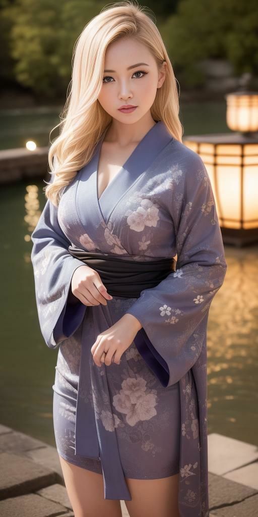 サンプル画像2:金髪ブルーカラコンのギャルの彼女ができたので浴衣で花火大会に行ったんだが・・・パート1:着こなしはよくわからないけどとにかく色っぽい(カオスクッキング倶楽部) [d_427190]