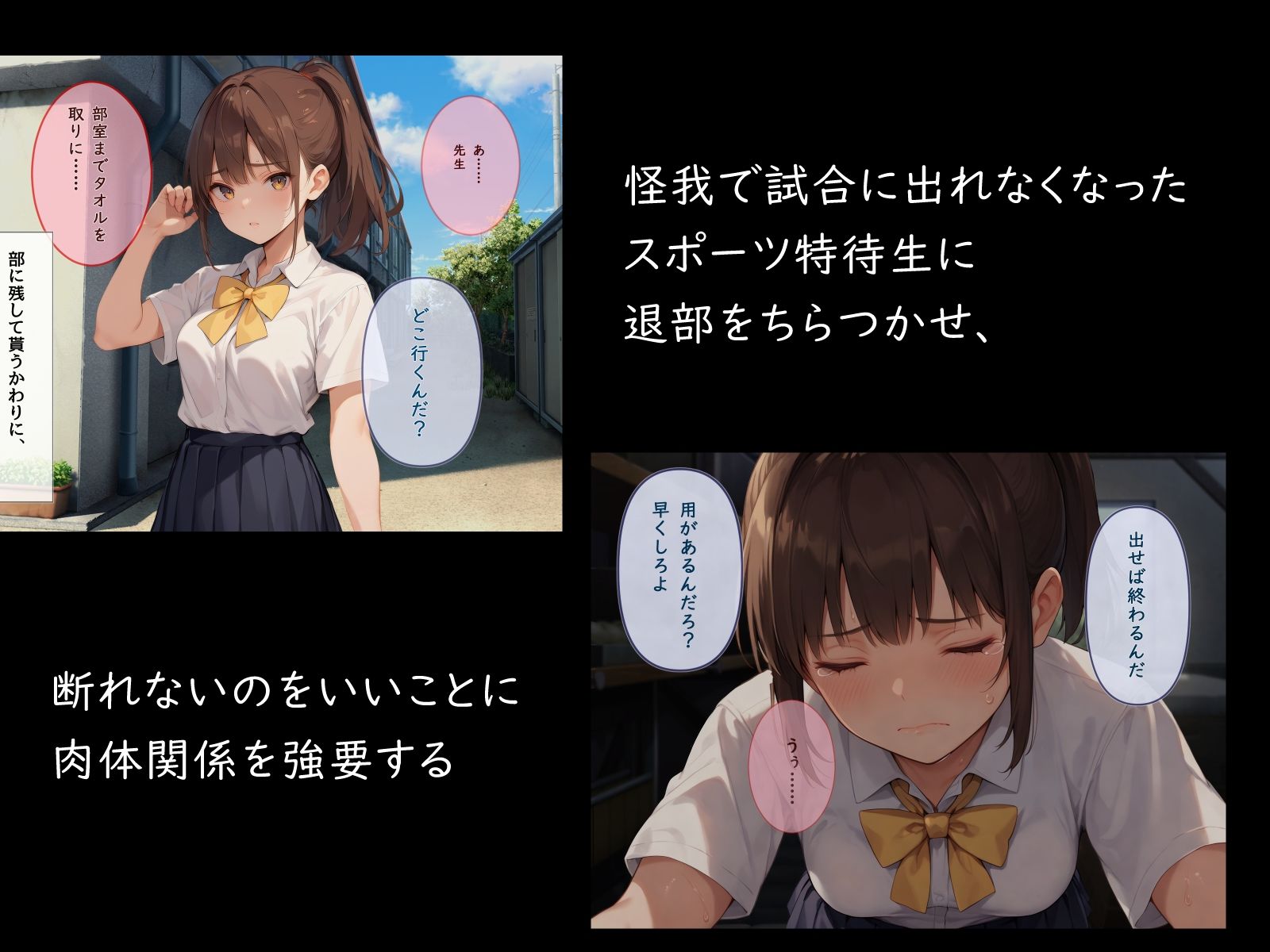 サンプル画像2:悪い教師に弱みを握られる女生徒の話(黄金船) [d_427223]