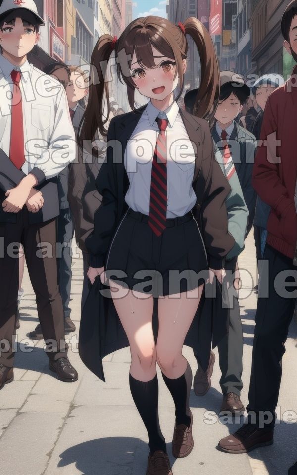 サンプル画像3:街角乱交スペシャル！可愛い後輩が通りすがりの人に触れられるハプバー乱交道路(秘密のまんこちゃん) [d_427488]