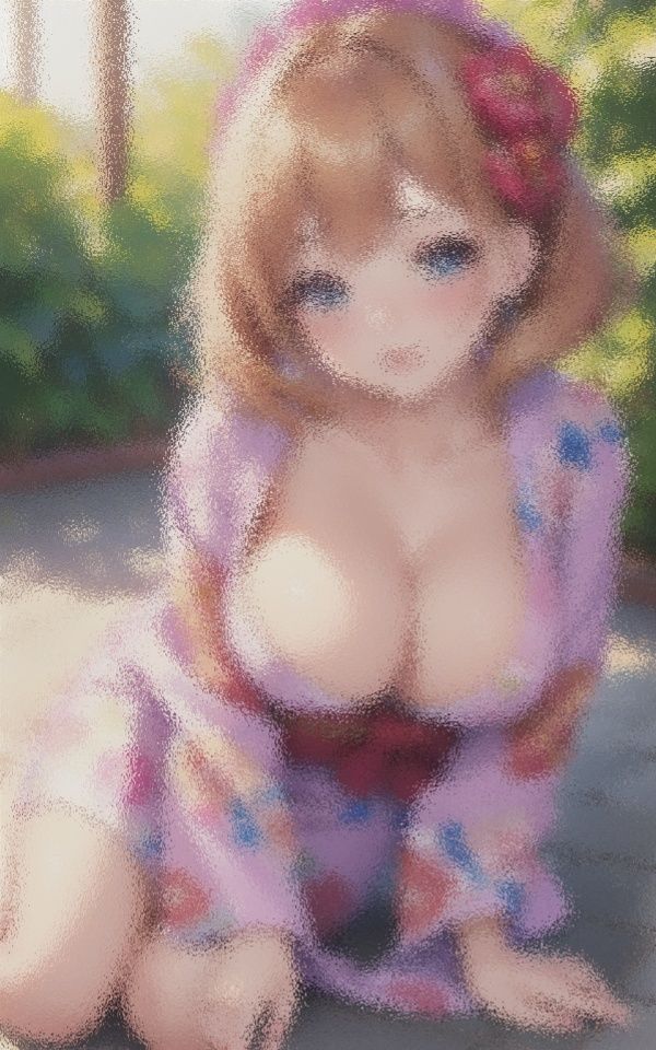 サンプル画像1:巨乳すぎる！浴衣ギャル(happyAI) [d_427513]
