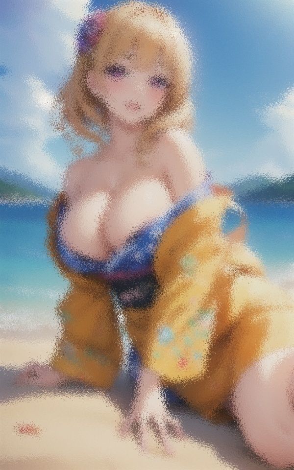 サンプル画像4:巨乳すぎる！浴衣ギャル(happyAI) [d_427513]
